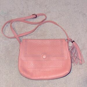 Vintage Peach Isaac Mizrahi leather cross body bag